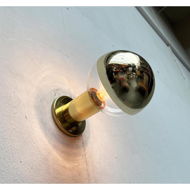 Vintage German Space Age Brass Ceiling Lamp by Motoko Ishii for Staff, 1970s For Sale - Image 5 of 18