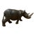 Vintage Carved Wooden Rhinoceros Sculpture For Sale