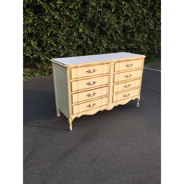 Vintage French Provincial Double Dresser Chest of Drawers by Dixie