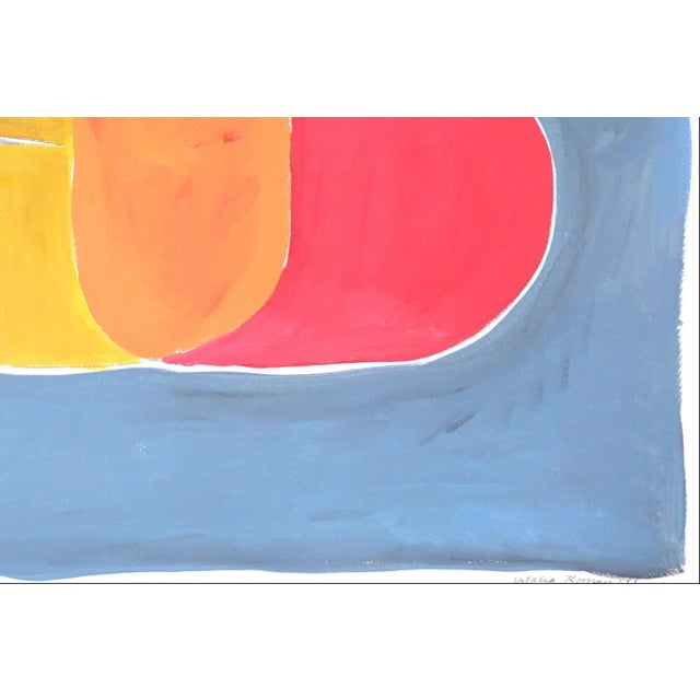 Abstract 2021 "Abstracted Letter Sunset" Acrylic Painting on Watercolor Paper by Natalia Roman For Sale - Image 3 of 8