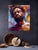 Soul Searching by Jon Wassom | Mixed Media on Canvas Portrait of a man with vibrant colors. For Sale - Image 4 of 5