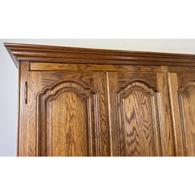 Large Vintage French Style Carved 5-Door Wardrobe For Sale - Image 4 of 12