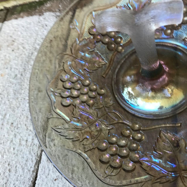 Mid Century Carnival Glass Hordeurves Serving Tray For Sale - Image 4 of 7