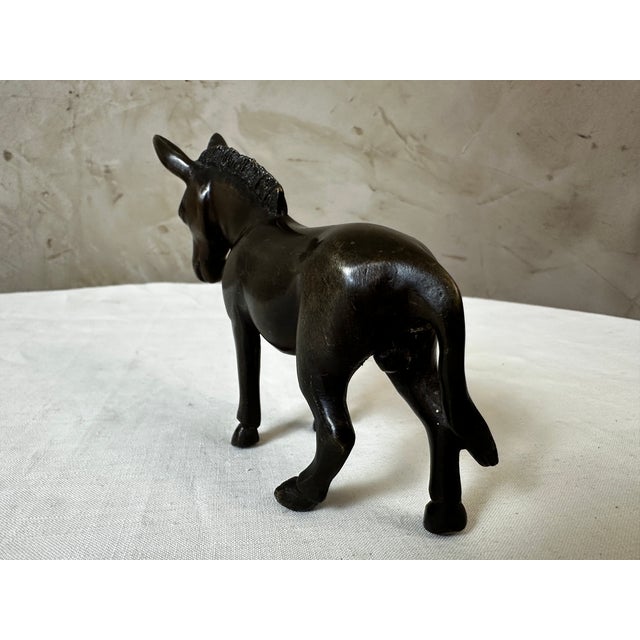 Metal Vintage Bronze Donkey Figurine, 1950 For Sale - Image 7 of 11