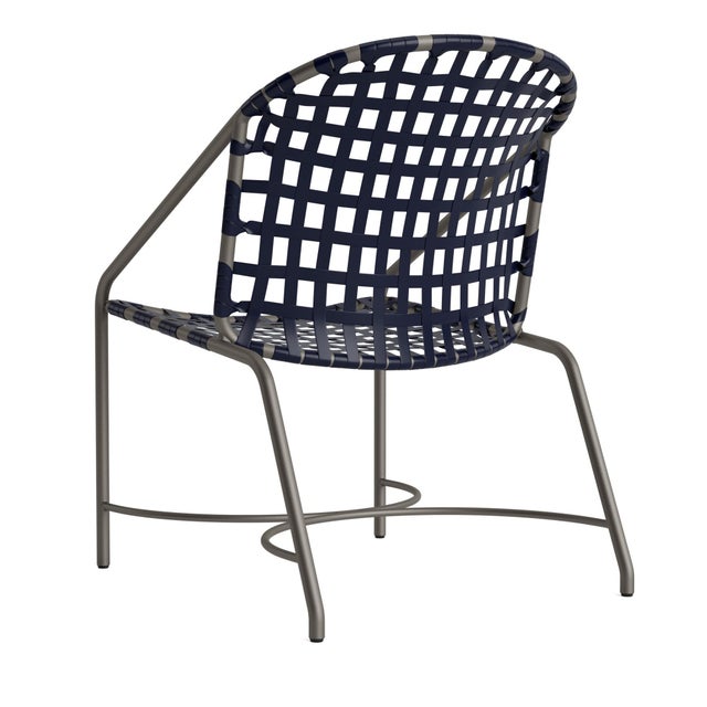 Not Yet Made - Made To Order Brown Jordan Kantan Aluminum Vinyl Arm Chair, Mica frame with Marine fabric For Sale - Image 5 of 11