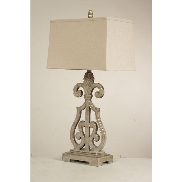 Traditional Pair of Silver Painted Table Lamps - a Pair For Sale In Philadelphia - Image 6 of 18