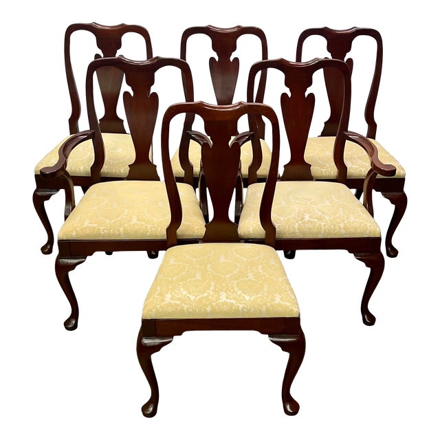 Vintage Hickory Chair Chippendale Style Mahogany Dining Chairs Set of