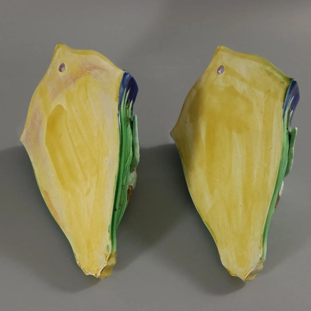 Pair Majolica Swan Wall Pockets For Sale - Image 4 of 9