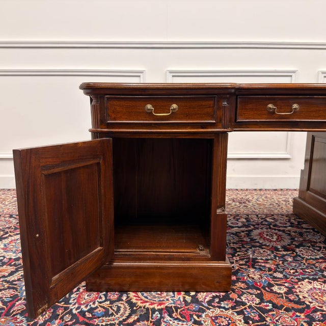 English Classic Teak Desk For Sale - Image 12 of 18