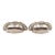 Pair of Vintage 3.625 In. Polished Nickel Brass Cup Bin Pulls For Sale