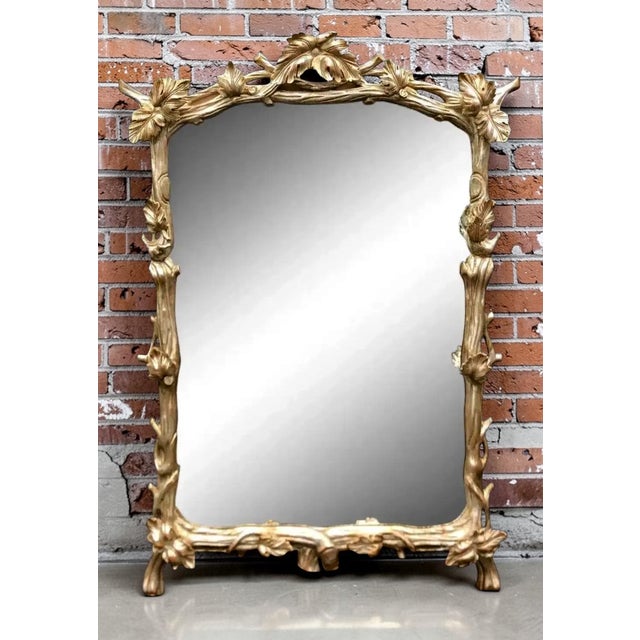 18th C Style Regency White Gold Giltwood Designer Twig Mirror.