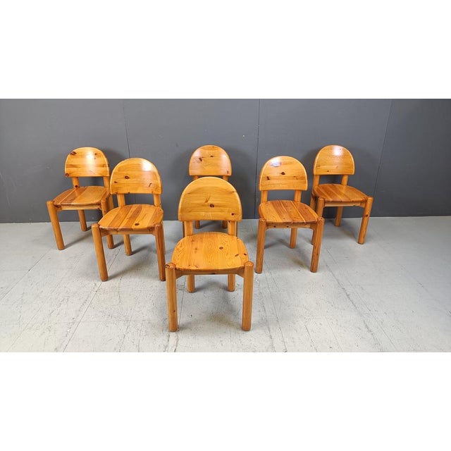 Vintage Pine Wood Dining Chairs, 1980s, Set of 6 For Sale - Image 10 of 11