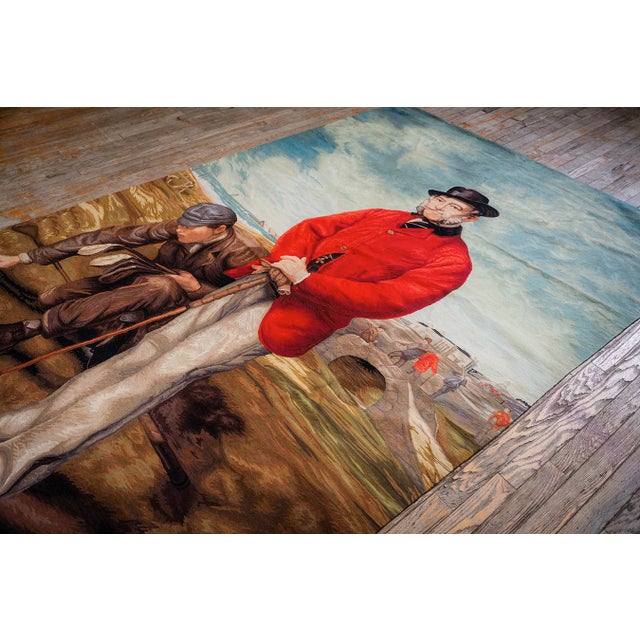 1875 Antique Elegant Figural Tapestry European Flat Weave For Sale - Image 4 of 10