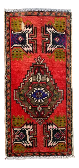 Small Vintage Turkish Rug