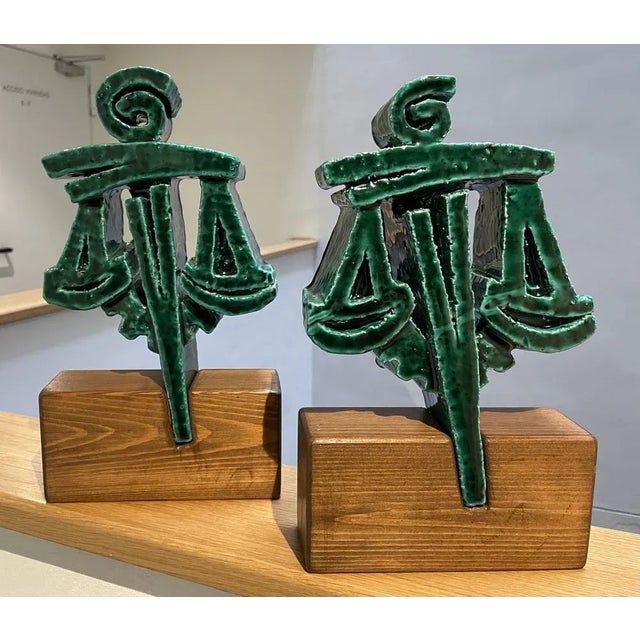 Forest Green Vintage La Justicia Sculptural Works by Equipo Crónica, 1970s, Set of 2 For Sale - Image 8 of 11
