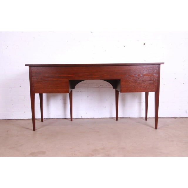 Baker Furniture Hepplewhite Flame Mahogany and Inlaid Satinwood Sideboard, Newly Refinished For Sale - Image 12 of 13