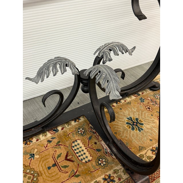 In the Style of Tommy Bahama Wrought Iron Console Table For Sale - Image 10 of 11