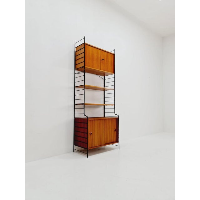 Wood Free-Standing String Shelf-System in Teak from WHB Germany, 1950s For Sale - Image 7 of 11