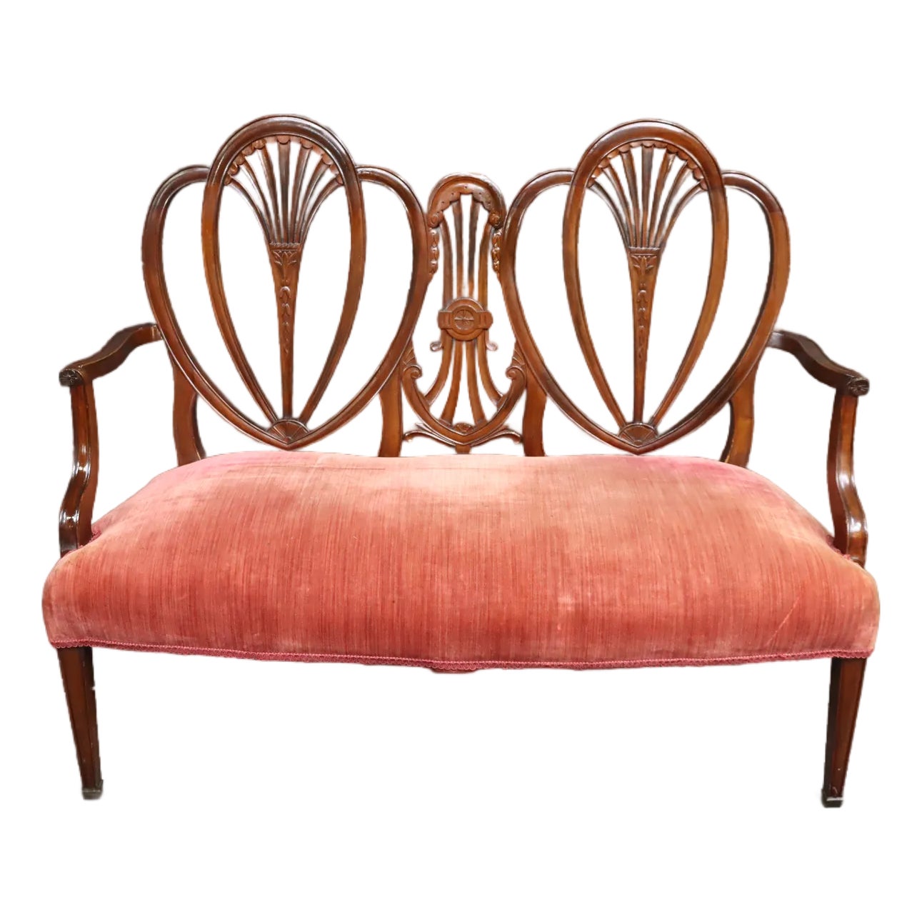 Hepplewhite-Style Double-Back Settee | Chairish
