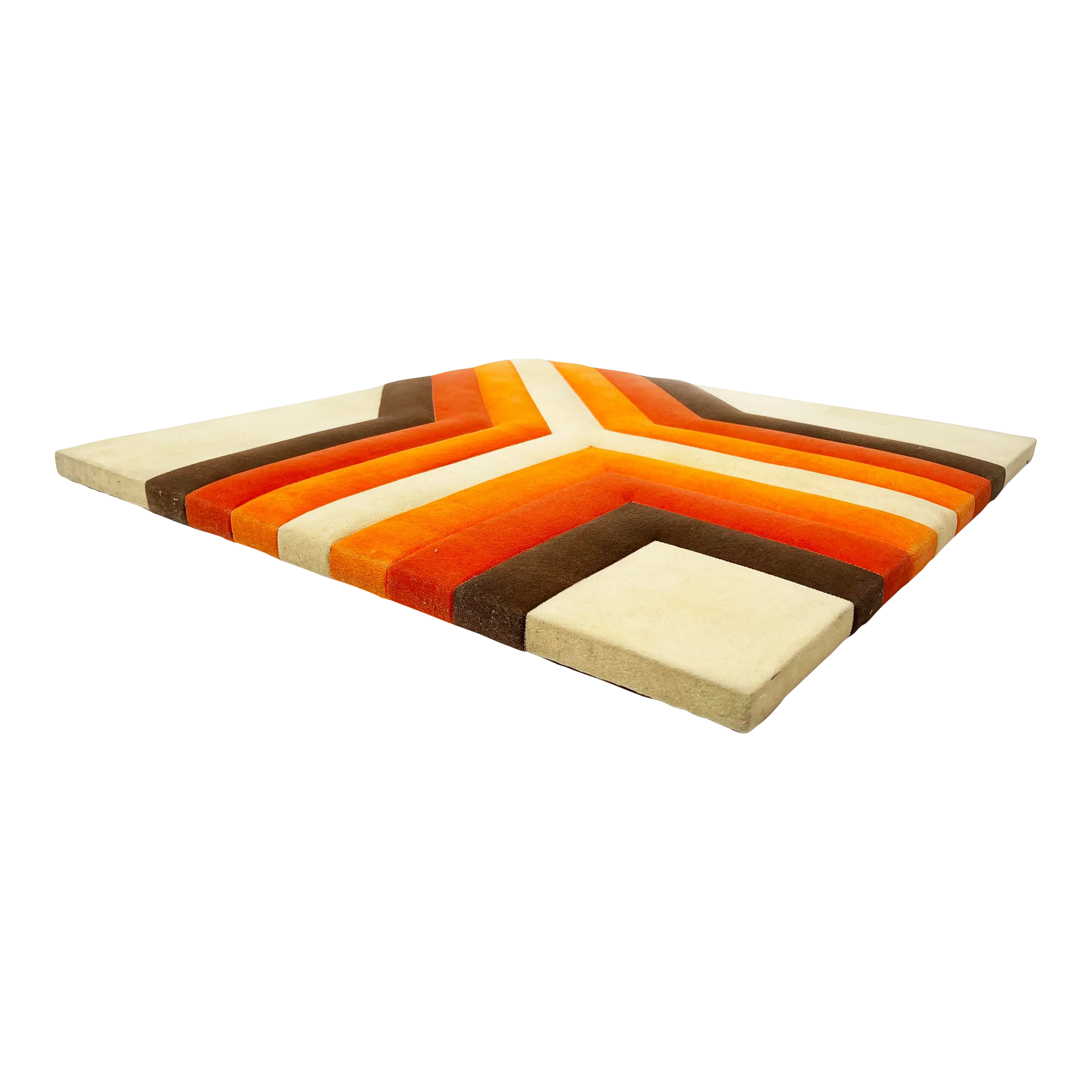 1970's Authentic Ron Brejtfus Color Blocked Textile on Canvas