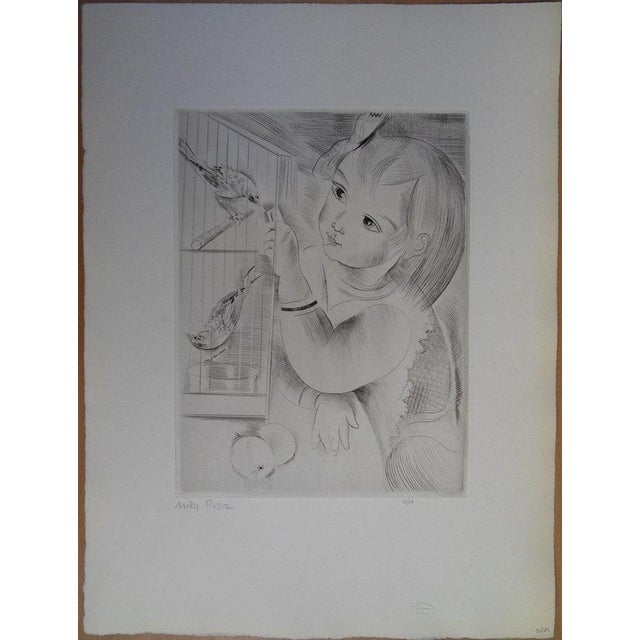 Emilia "Mily" Possoz (1888-1967) The Birdcage Original etching Signed in pencil Limited edition of 40 copies (the number...