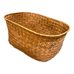 Woven Storage Wicker Basket Seagrass Vintage Modern