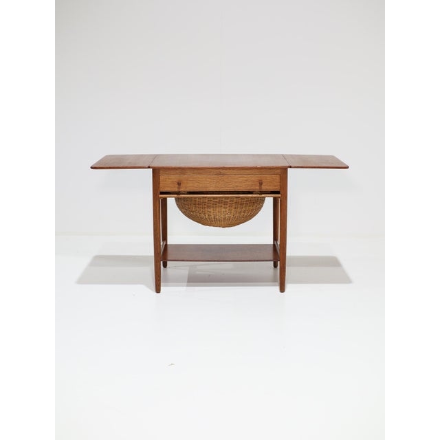 A beautiful at33 drop-leaf sewing table/side table designed by hans j. Wegner for andreas tuck in denmark during the...