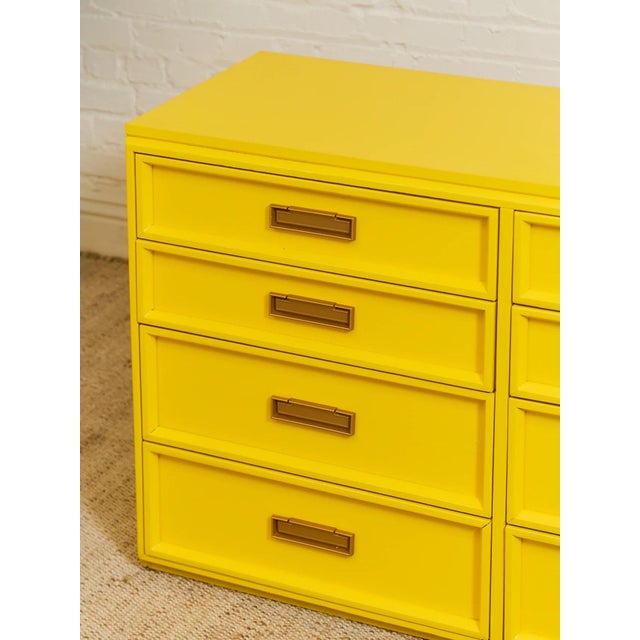 Mid 20th Century Yellow Eight Drawer Bamboo Dresser For Sale In Los Angeles - Image 6 of 12
