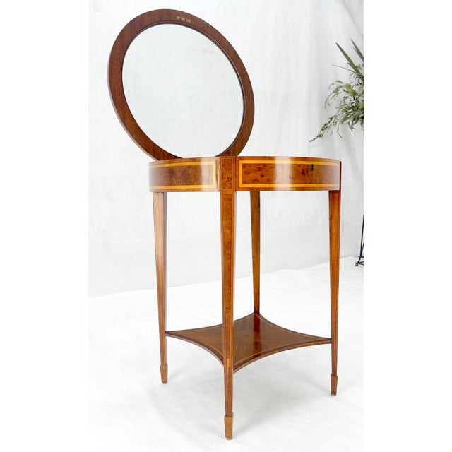 Very Fine Round Glass Top Showcase Inlaid Burl Lamp Table Stand Maitland-Smith For Sale - Image 6 of 12