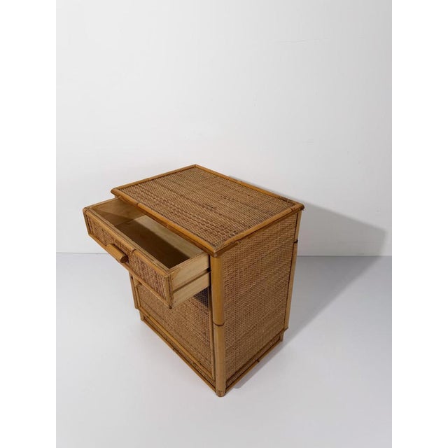 Mid-Century Modern Italian Bamboo and Woven Cane Nightstands, 1960s, Set of 2 For Sale - Image 13 of 18
