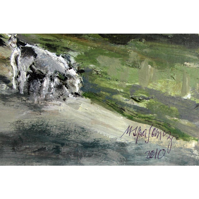 Magdalena Spasowicz, By the Bzura River, Oil on Cardboard For Sale - Image 4 of 7