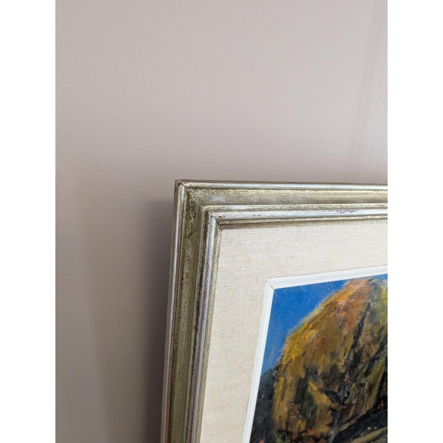 Mid-Century Modern 'Trees in Autumn' Original Expressive Landscape Oil Painting, Framed For Sale - Image 6 of 9