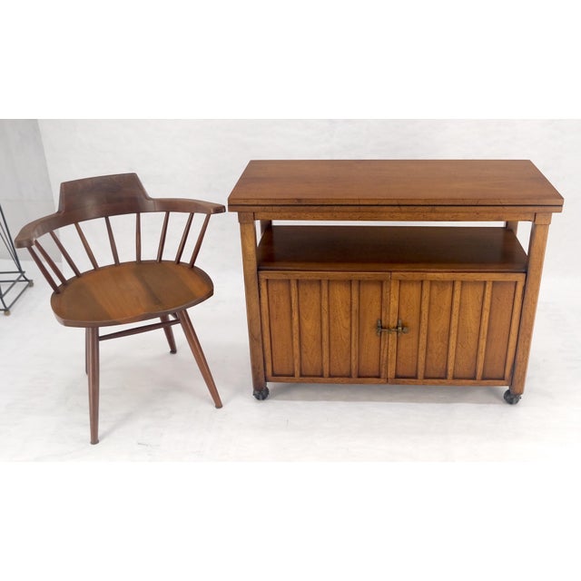 Flip Top Mid Century Modern Serving Cart Two Doors Compartment on Wheels MINT For Sale - Image 13 of 17