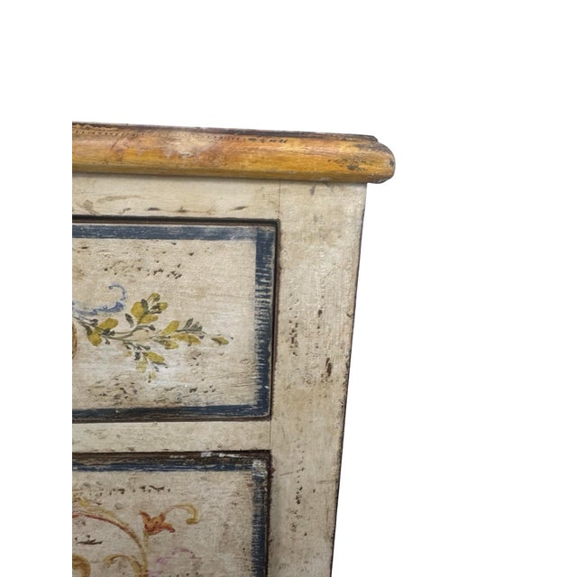 Antique Italian Hand-Painted Commode, 19th Century — Polychrome Scrolling Foliate Decoration For Sale - Image 16 of 18