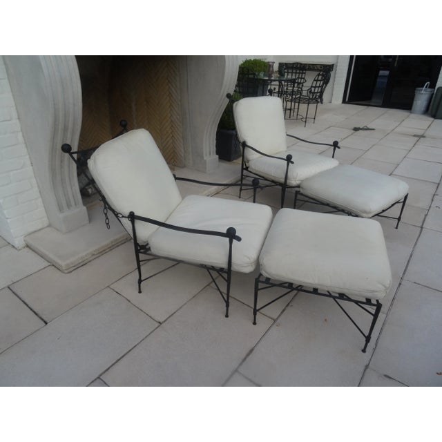 Mid 20th Century Vintage Mario Papperzini for Salterini Lounge Chairs With Ottomans a Pair, Attributed For Sale In Los Angeles - Image 6 of 12