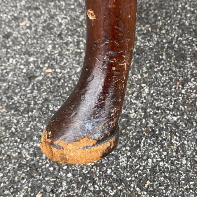 Ivory Antique Mahogany & Nailhead Ivory Leather Armchair For Sale - Image 8 of 13