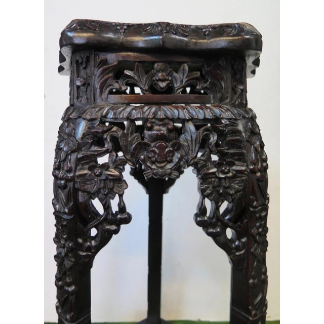 Vintage Chinese Carved Teak Pedestal For Sale - Image 12 of 12