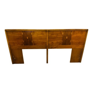1960s Mid-Century Lane Acclaimed Walnut King Headboard For Sale