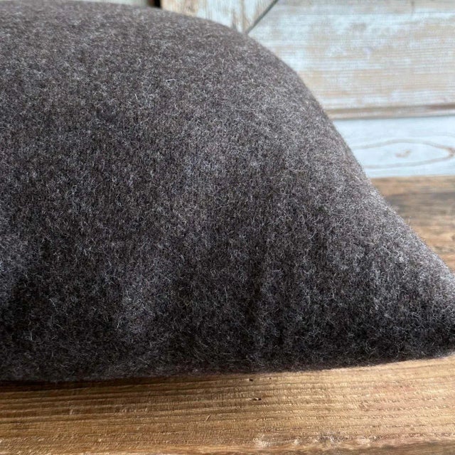 Custom Made Coco Brown Alpaca Wool Accent Pillow With Insert For Sale In Los Angeles - Image 6 of 8