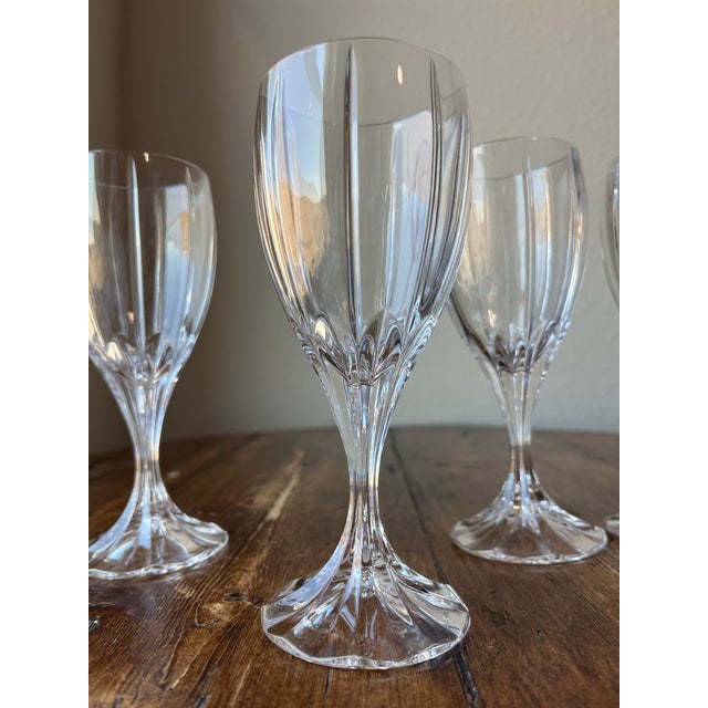 Glass Late 20th Century Set of 4 - Mikasa Berkeley Pattern Crystal Wine Glasses For Sale - Image 7 of 7