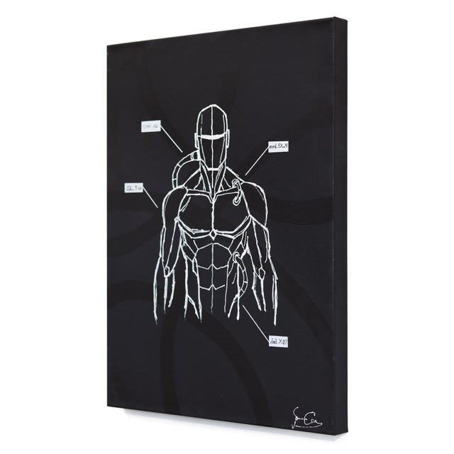 Contemporary Schematic_17 - Original Contemporary Neo-Expressionist Mixed Media Painting on Canvas by Soren Grau For Sale - Image 3 of 9