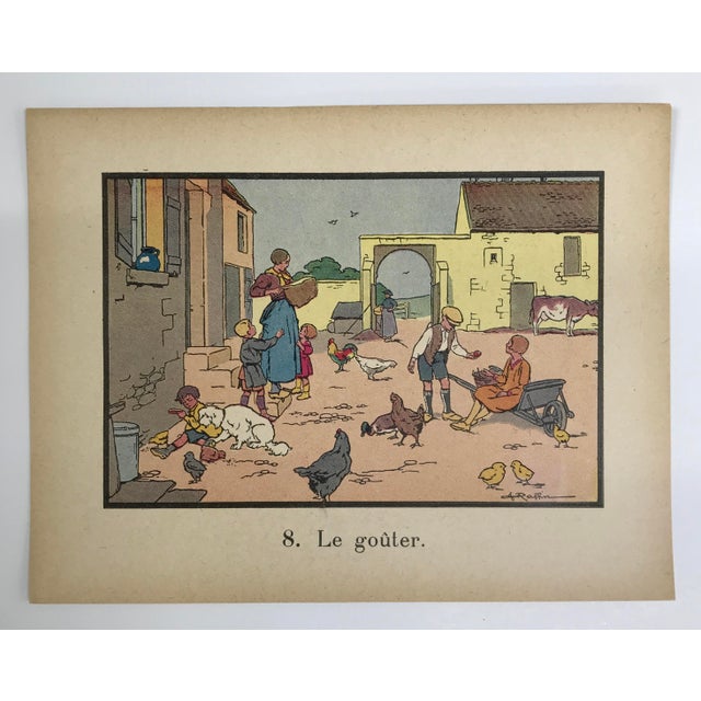 This illustration is representative of a genre widely used in early French educational publishing, particularly in primary...