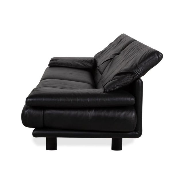 Alanda 3-Seater Sofa in Black Leather by Paolo Piva for B&b Italia / C&b Italia For Sale - Image 16 of 17