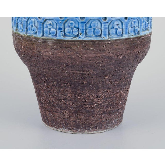 Large Vase in Rimini Blue Glazed Ceramic by Aldo Londi for Bitossi, Italy, 1960s For Sale - Image 3 of 8
