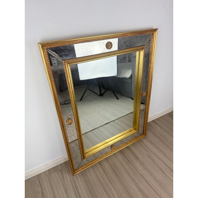 French Giltwood Mirror with Floral and Shell Ornaments by Ateliers Jean Ancey, Paris, France, 1950s For Sale - Image 6 of 10