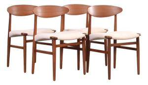 Mid-Century Danish Teak Dining Chairs by Ejner Larsen & Aksel Bender Madsen, 1960s, Set of 4