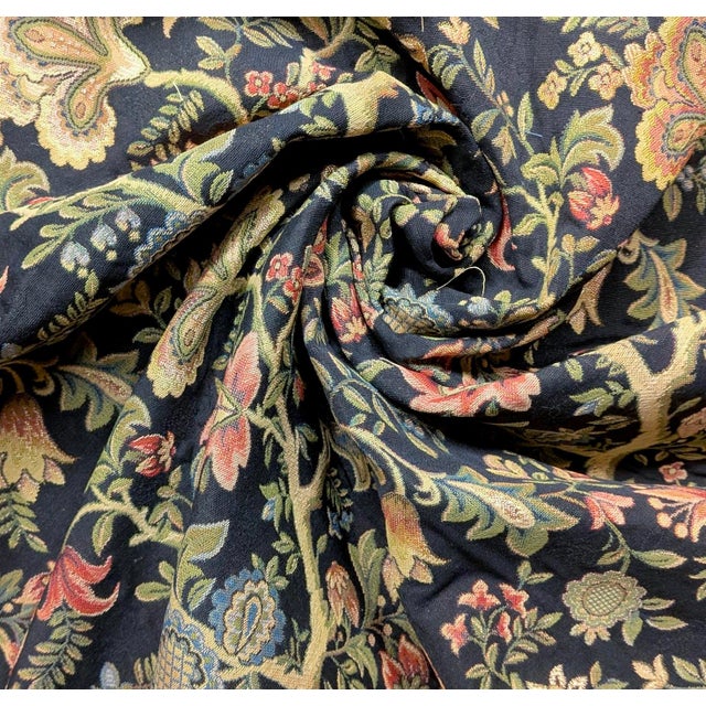 1970s Vintage Old World Weavers for Scalamandre "Jacobean Nocturne" Tapestry Jacquard Fabric- 5 Yards For Sale - Image 5 of 7