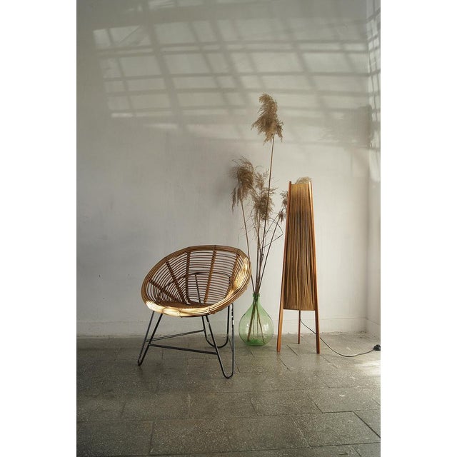 Vintage Wicker Side Chair For Sale - Image 4 of 11