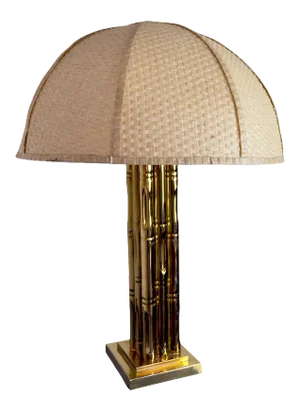 Faux Bamboo Regency Brass Lamp, France, 1970