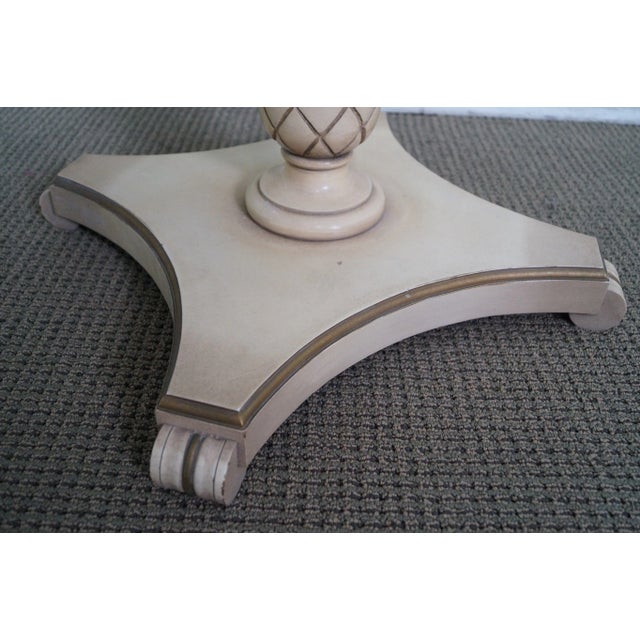 Tan Grosfeld House Painted Wood Marble Top Side Tables For Sale - Image 8 of 10